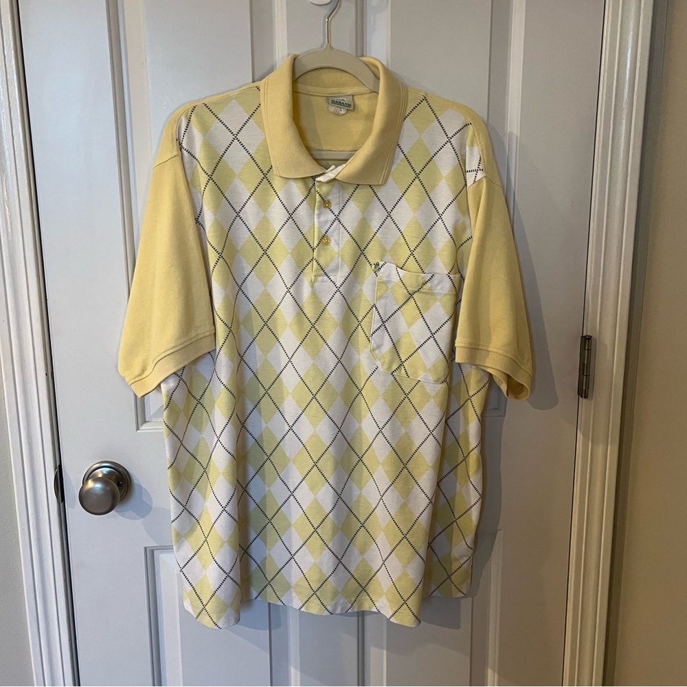 Vintage Haband Argyle Polo Shirt, XL, Classic Preppy Golf Shirt